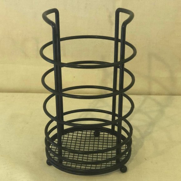 Black Metal Utensil/ Silverware Caddy - Picture 1 of 4